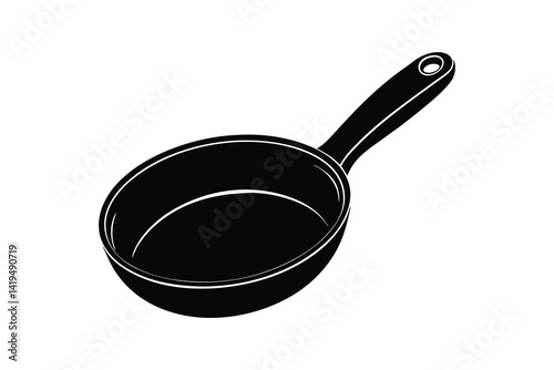 frying pan silhouette vector illustration isolated on white background