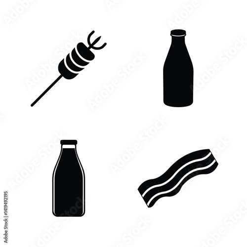 vector set of wine bottles