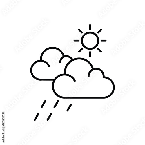 Drizzle With Sun  Vector icon