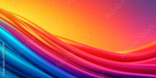 vibrant abstract gradient background featuring soft waves of orange, blue, and pink hues, creating dynamic and energetic visual experience