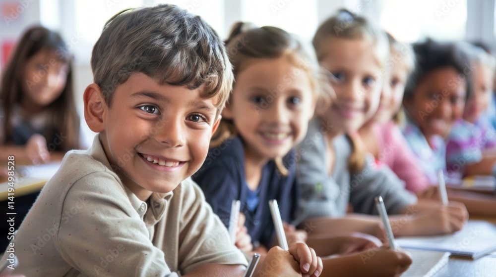 Fototapeta premium Medium-sized group in a classroom setting
