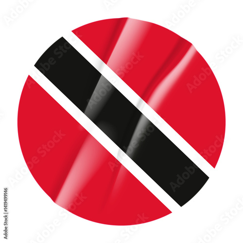 Free Download Flag of Trinidad and Tobago flag round sticker. 3d illustration wrinkled flag sticker patch transparation png - GFXLoad