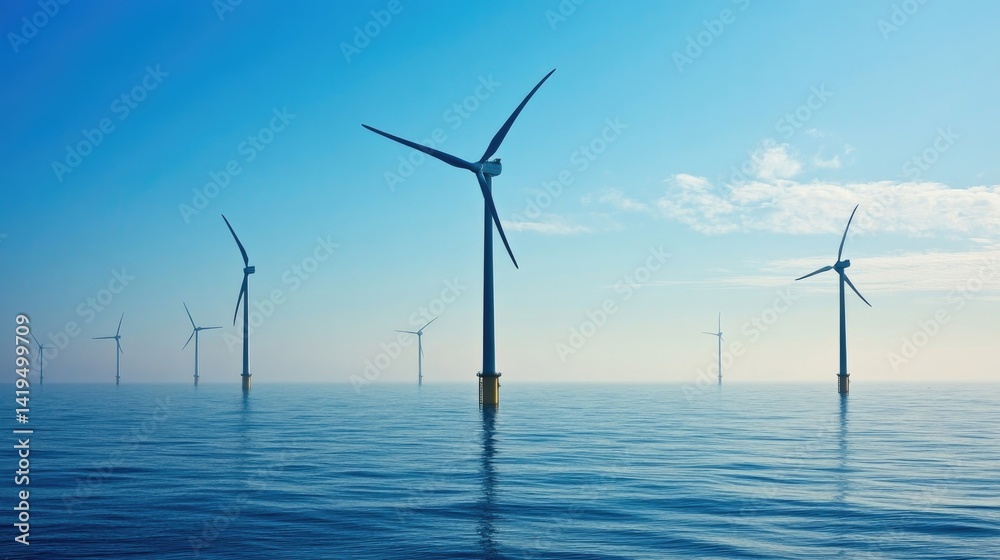Wind turbines in sea Wind turbines in sea