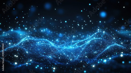 Abstract digital landscape of light