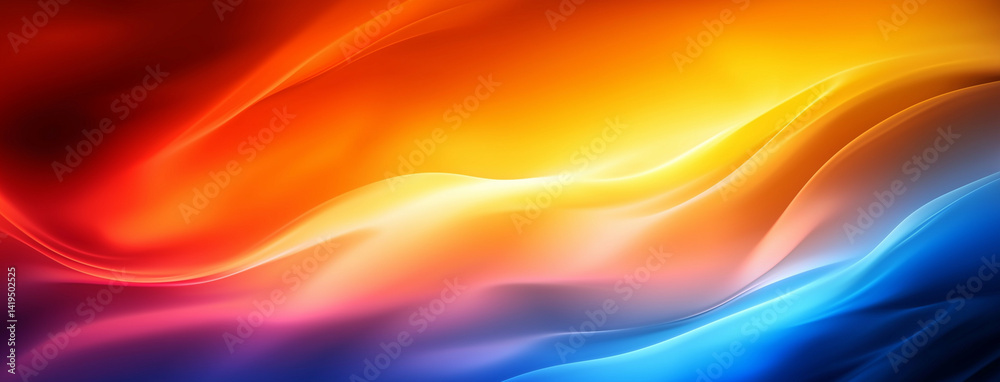 vibrant and dynamic abstract background featuring flowing waves of red, orange, yellow, and blue colors, creating sense of movement and energy. soft gradients blend seamlessly, evoking warmth vibrant and dynamic abstract background featuring flowing waves of red, orange, yellow, and blue colors, creating sense of movement and energy. soft gradients blend seamlessly, evoking warmth