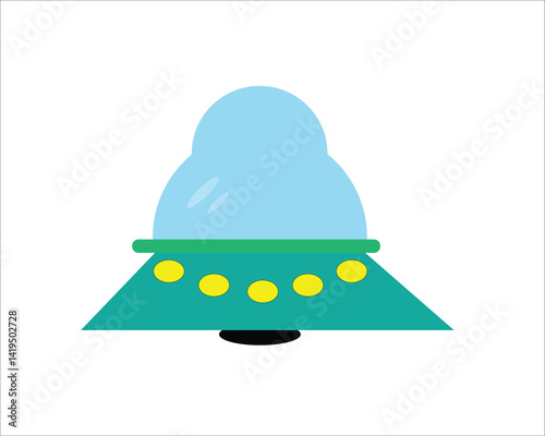 flying saucer on white background