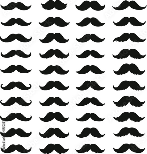 Create a Different mustache collection. Vector illustration vector art with white background.