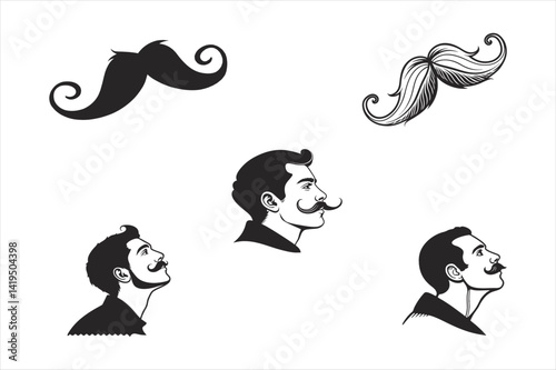 Hipster hairstyle and Mustache