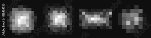 Pixel mosaic censor bars, stylized blurred blocks, privacy concealment effect. Abstract explicit content mask for adult media, NSFW coverage, content hiding. Vector illustration.