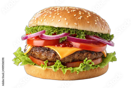 hamburger on a white background
