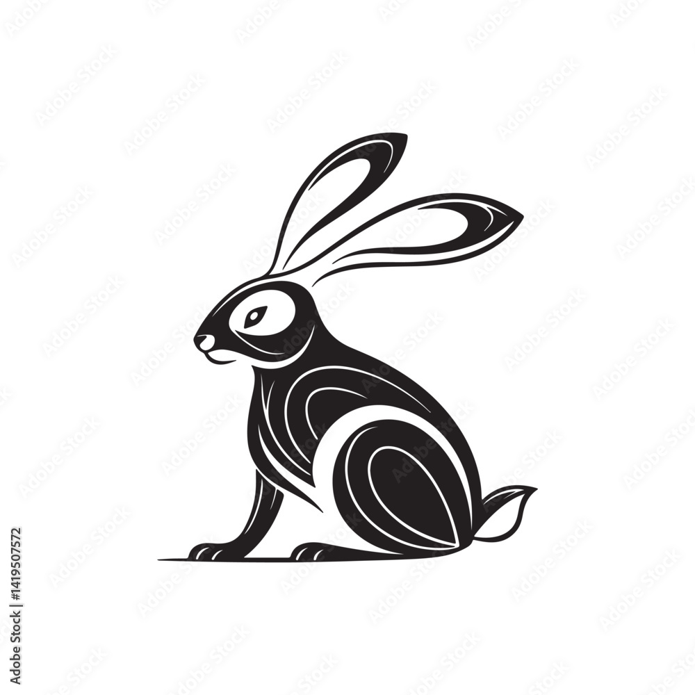 Obraz premium Rabbit silhouette clipart