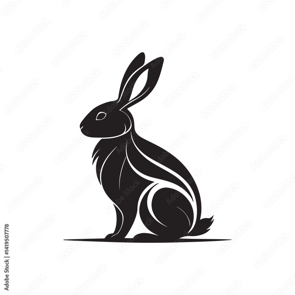 Obraz premium Rabbit silhouette clipart