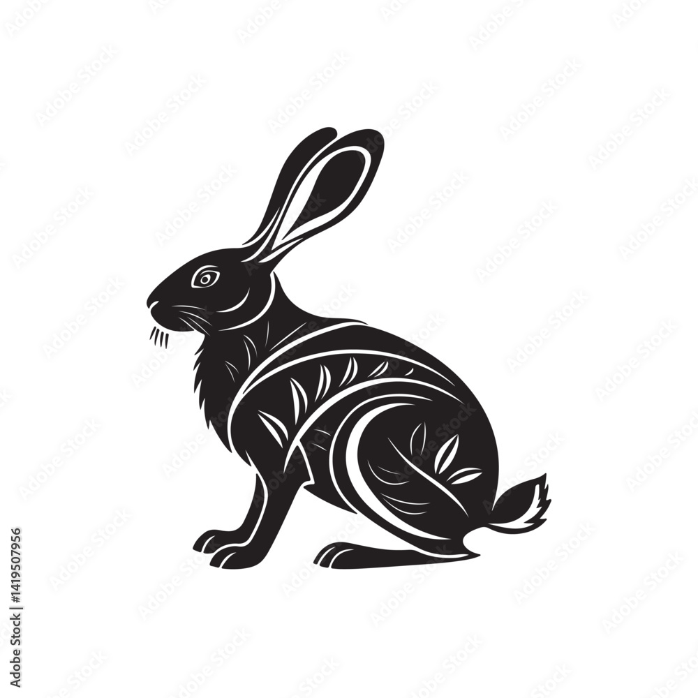 Obraz premium Rabbit silhouette clipart