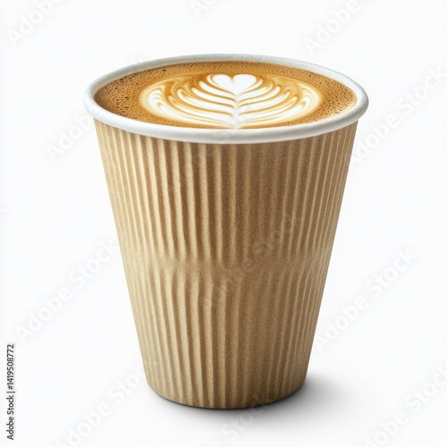 Latte cup mockup PNG with no background