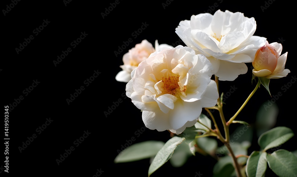 Obraz premium beautiful roses in white and light colors flower, Generative AI
