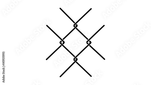 Wire mesh, black isolated silhouette