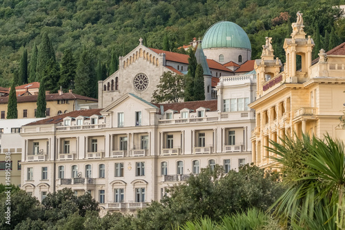 Obraz na płótnie Beautiful archutecture of the Opatija resort town, Croatia. w salonie
