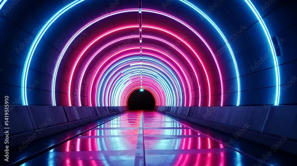 Tunnel with Neon Lights Tunnel with Neon Lights