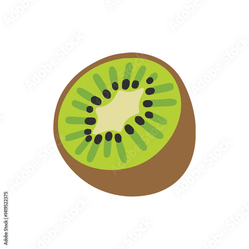 kiwi fruit on white background. 