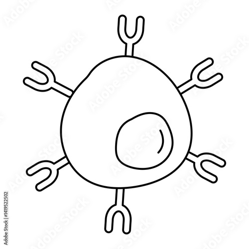 T Lymphocyte Icon. Immune Cell and T Cell Biology Representation