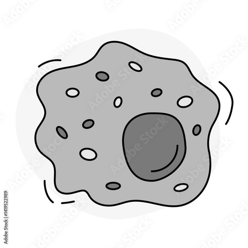 Macrophage Antigen Cell Icon. Immune Response and Phagocytosis Symbol
