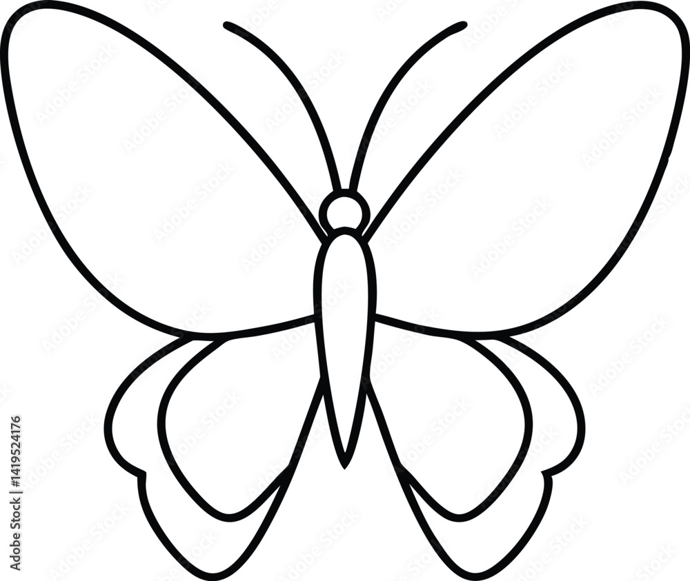 Naklejka premium butterfly line art vector icon.