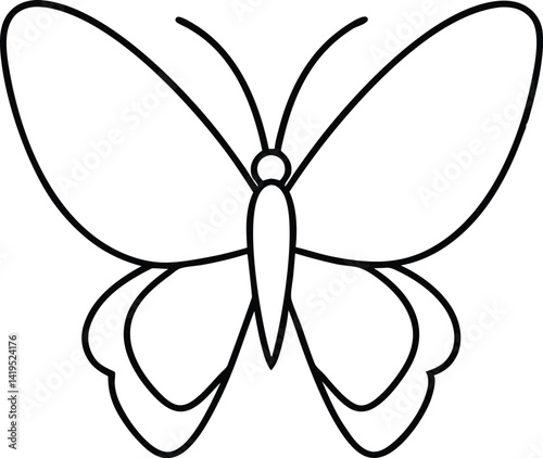 butterfly line art vector icon.