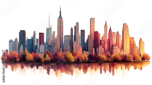 Stylized wooden new york skyline silhouette view high resolution background