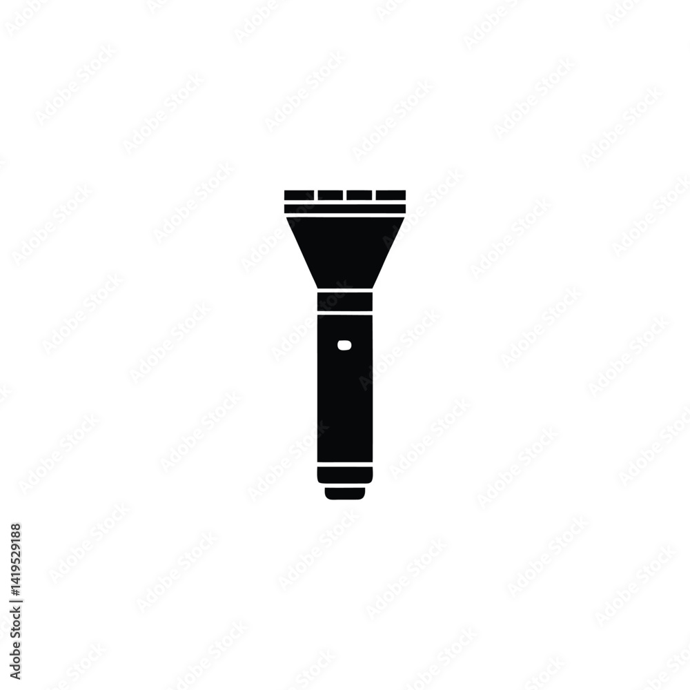 Minimal Flashlight Illustration – Camping and Survival Tool

