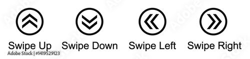 Swipe arrow button set icon, vector illustration