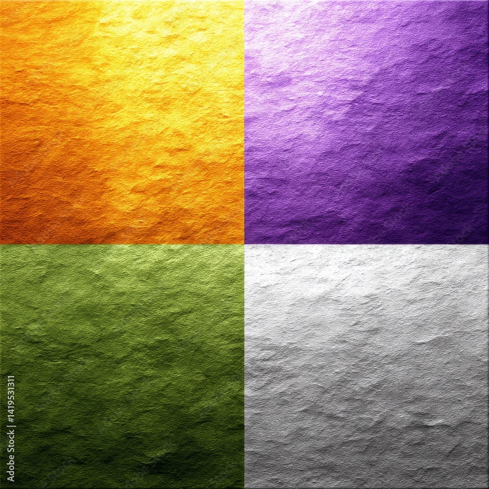 Colorful Textured Quarters: A Mosaic of Contrasting Hues and Stone-Like Surfaces Blending Together Seamlessly