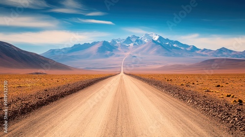 Wallpaper Mural A mesmerizing journey through the vast Atacama Desert towards distant snow peaks Torontodigital.ca