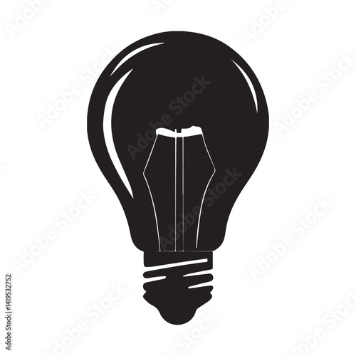 Lightbulb Logo Monochrome Design Style
