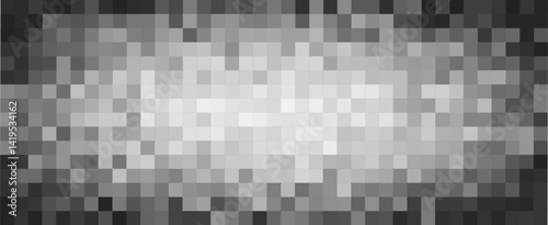 Censor blur, horizontal pixelated mosaic bar, large grayscale texture for censorship effect. Covers sensitive explicit content or private visuals. New content moderation. Vector illustration