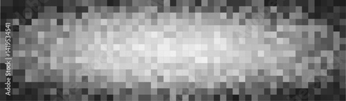 Censor blur, Wide horizontal pixelated mosaic bar, large grayscale texture for censorship effect. Covers sensitive explicit content or private visuals. New content moderation. Vector illustration