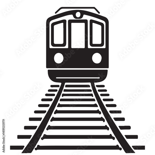Minimalistic Train Logo Monochrome Design Style