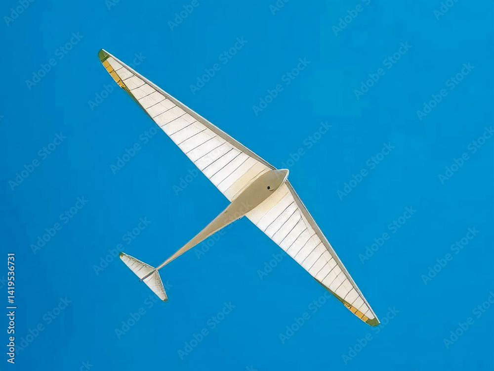 A large white airplane is flying in the sky. The sky is clear and blue, and the airplane is the only object visible