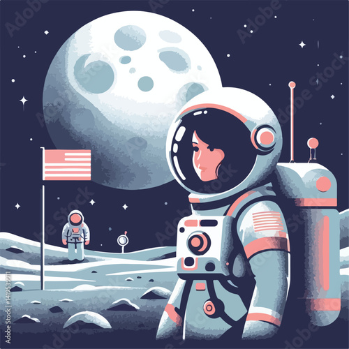 vector image of astronaut in space