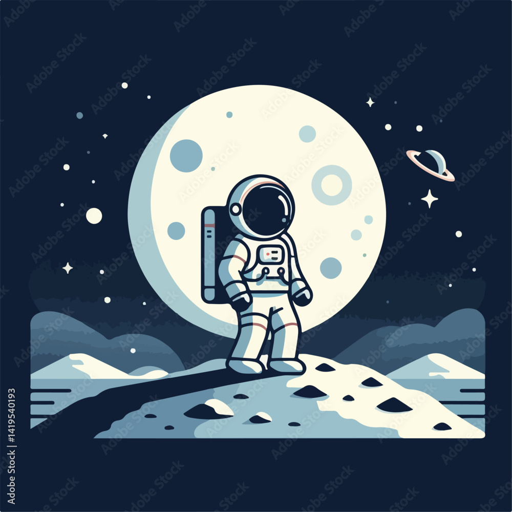 Fototapeta premium vector image of astronaut in space