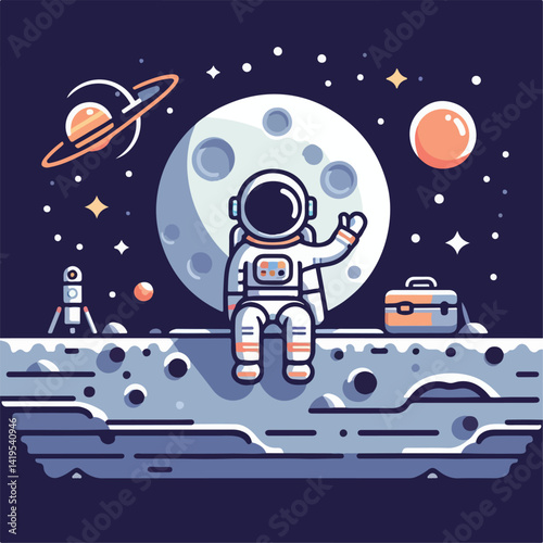 Wallpaper Mural vector image of astronaut in space Torontodigital.ca