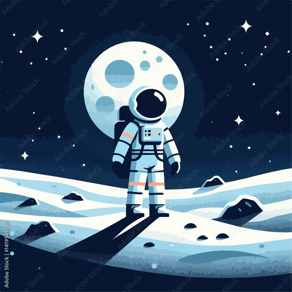 Fototapeta premium vector image of astronaut in space
