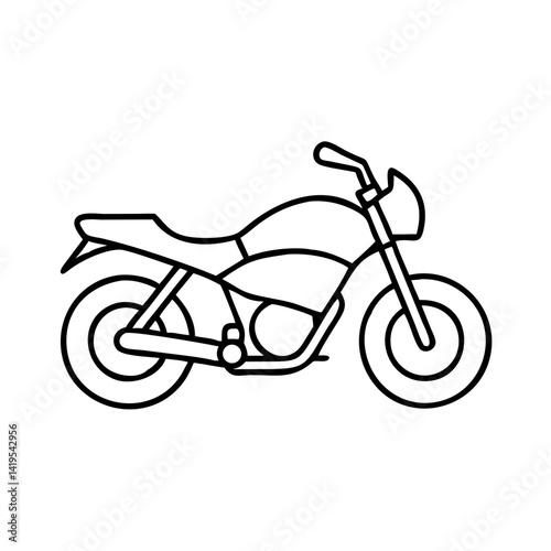 Motorcycle outline in minimalist style against a white background  