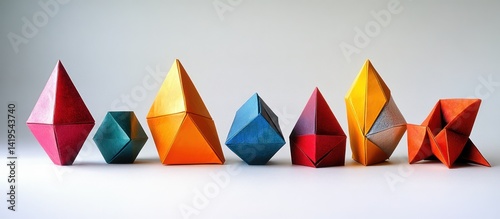Colorful Origami Geometric Figures photo