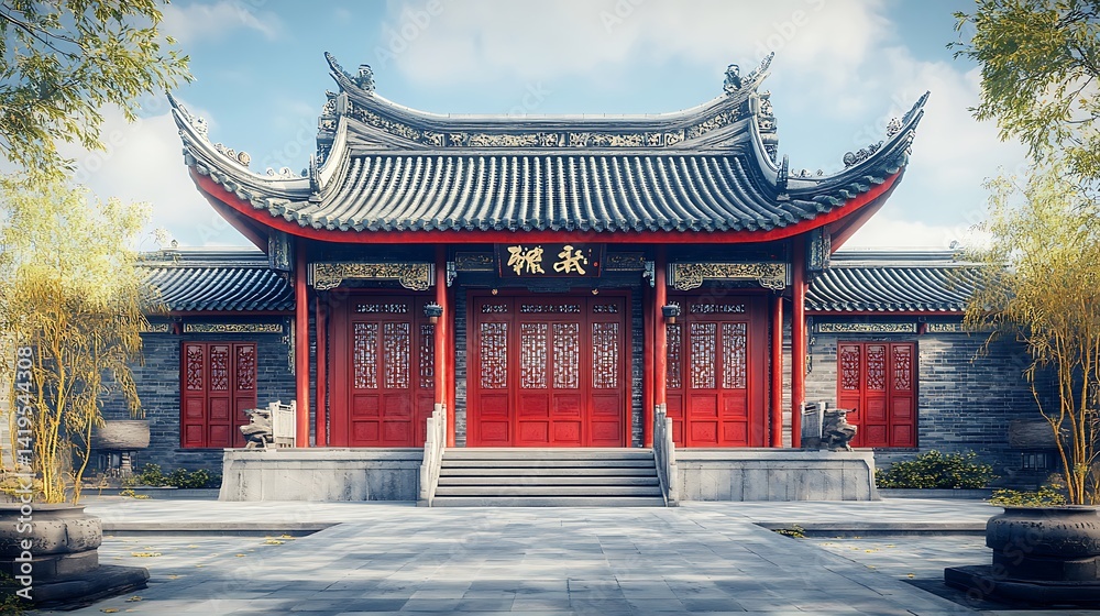 Traditional temple beauty enhanced by dragons high resolution picture Traditional temple beauty enhanced by dragons high resolution picture