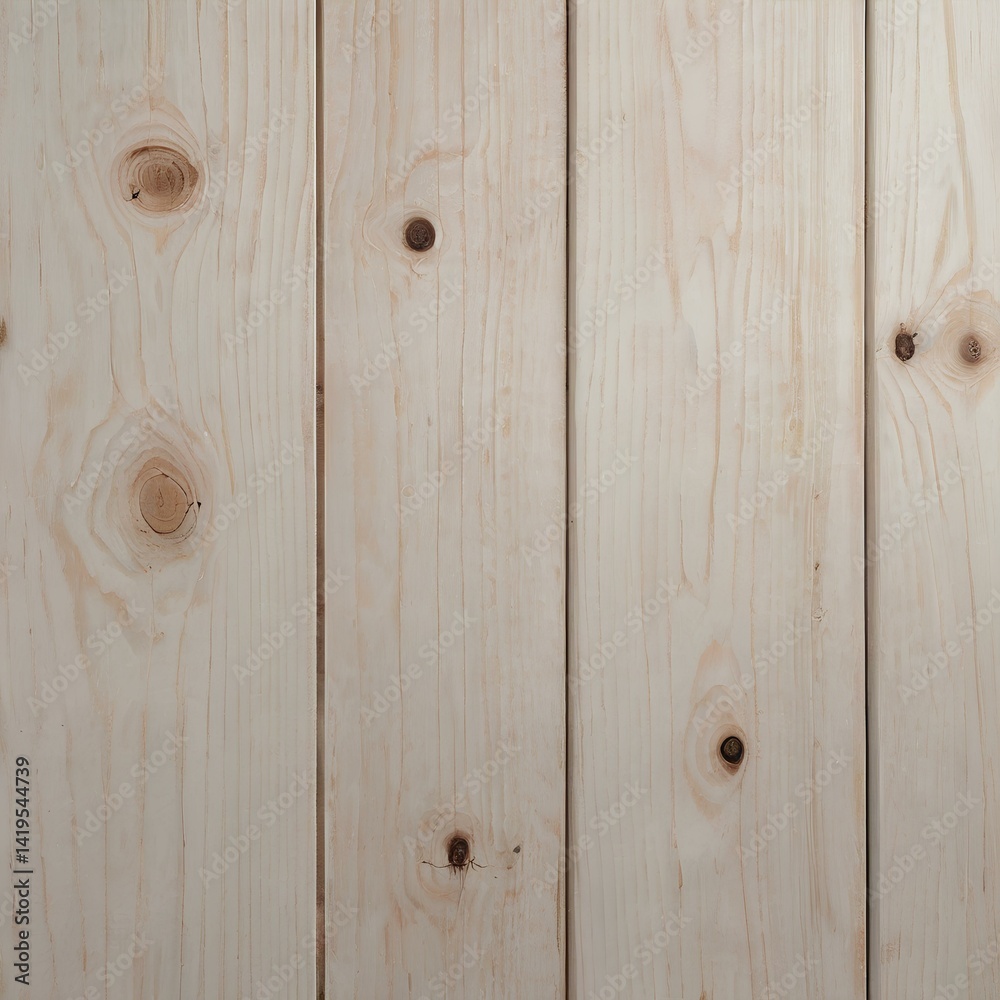 Fototapeta premium Neat wooden table, white tone background, light studio feel