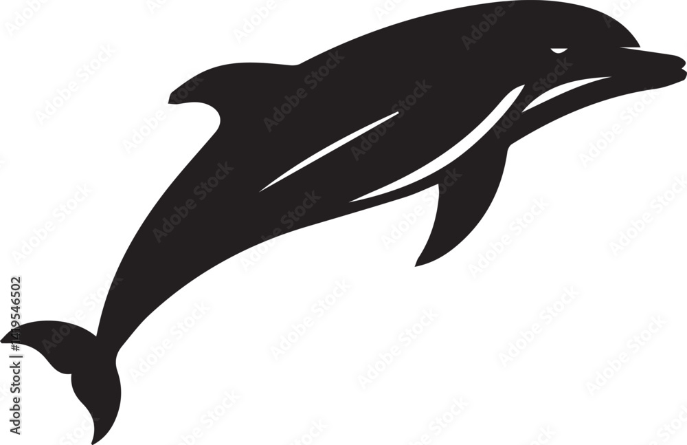 Fototapeta premium Dolphin silhouette vector EPS
