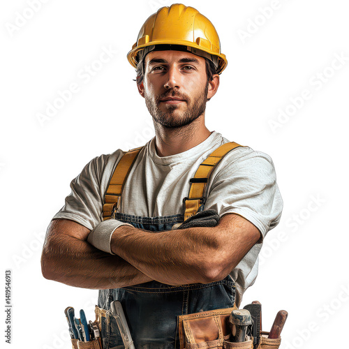 Skilled renovator png home improvement png construction worker png renovation project png painting walls png DIY repair png house upgrade png builder png handyman png transparent background image