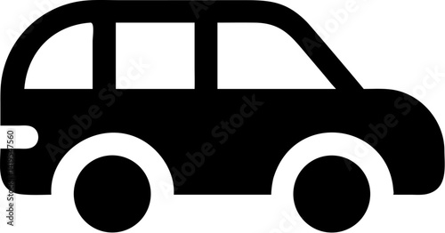 Vector cartoon  car is shown as transport icon in a simple illustration .