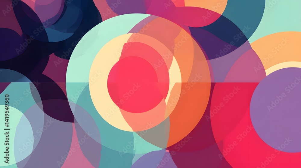 Multicolored overlapping circles create a vibrant abstract design. Multicolored overlapping circles create a vibrant abstract design.