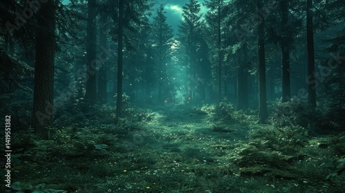 Mystical forest path photo